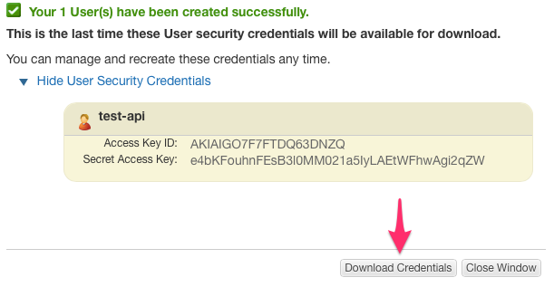 Download Credentials
